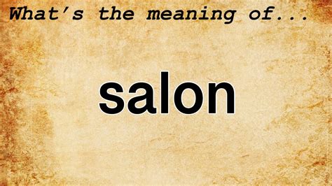 meaning of salon.